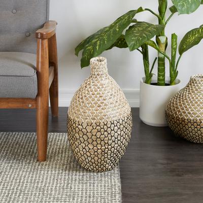 ARCILLA ELEMENTAL Brown Seagrass Handmade Tall Woven Floor Decorative Vase