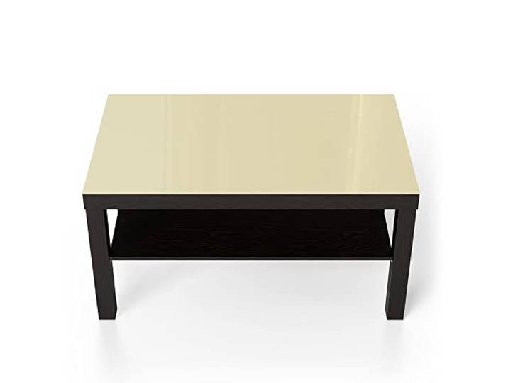 DEQORI Glastisch schwarz groß 90x50 cm Unifarben - Beige ausgefallener Beistelltisch aus Glas Hochglanz Couchtisch fürs Wohnzimmer moderner Couch Tisch mit Design