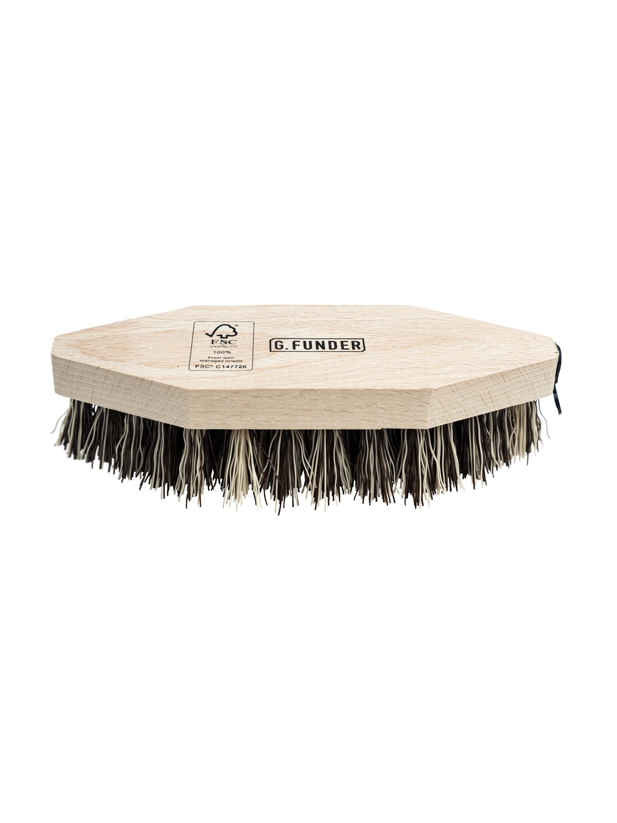 G.Funder Scrubbing brush with mixed straw in FSC certified wood