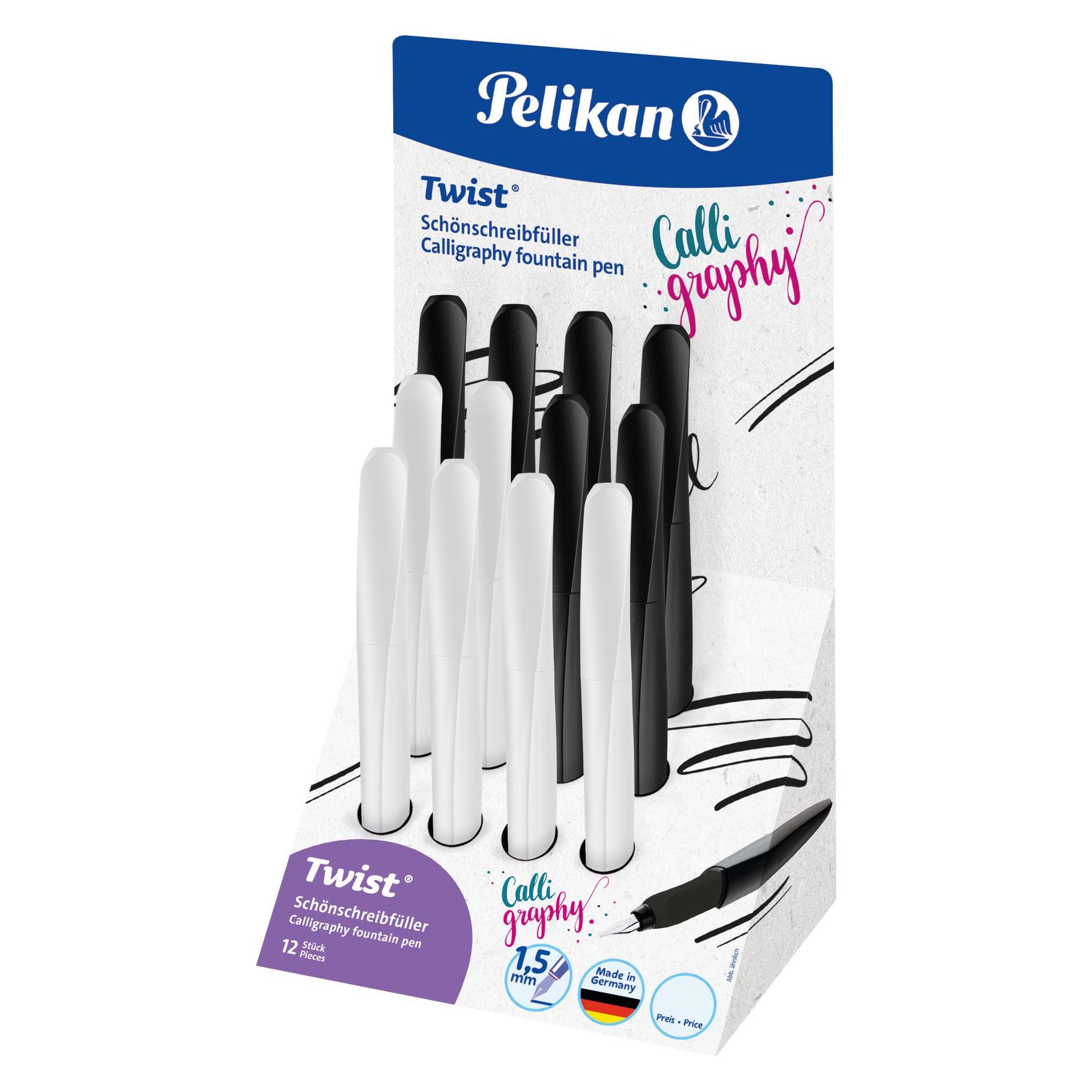 Pelikan Twist Calligraphy mit 12 Füllern für R und L (12x) (606868)