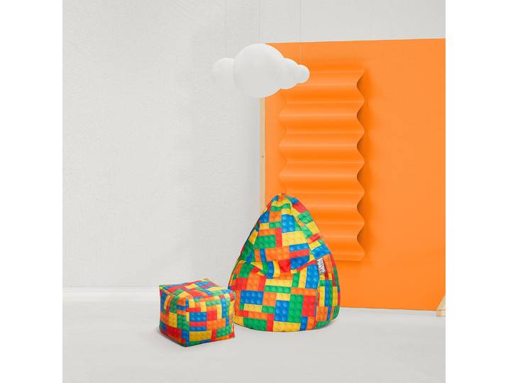 Sitzsack Bricks Cube Multicolor Hülle: 100% Polyester ; Füllung: 100% EPS-Perlen / Polystyrol 40 x 40 x 40cm