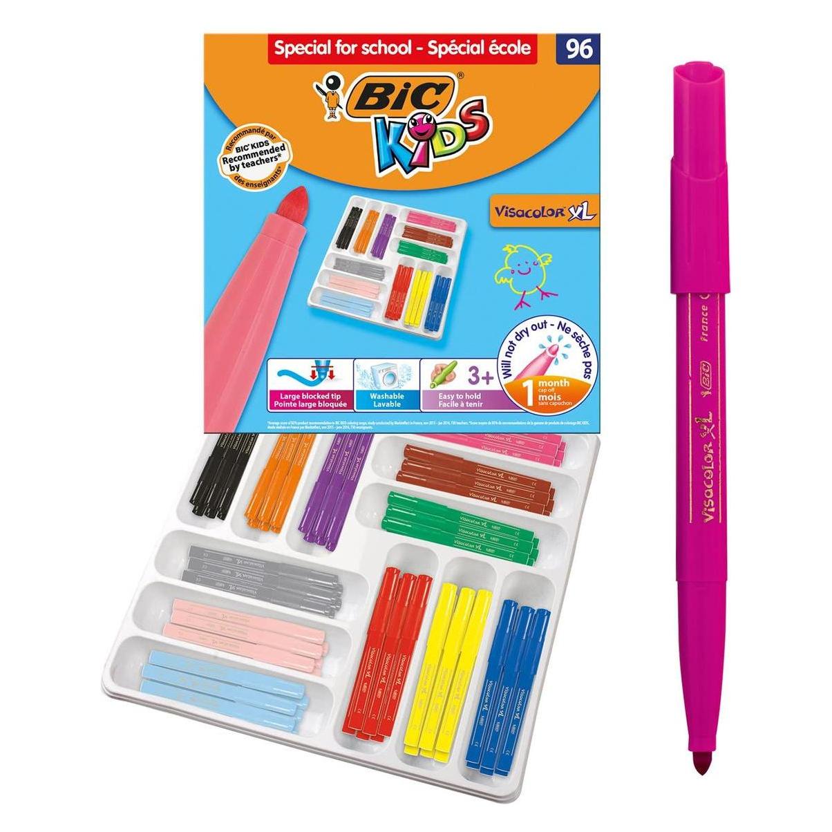 Bic KIDS Fasermaler Visacolor XL, 96er Klassenpackung (96x) (887839)
