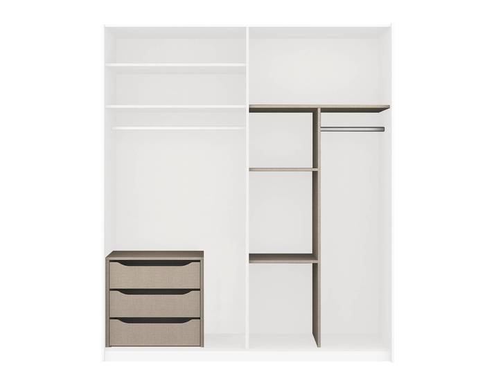 Zubehörpaket Schwebetürenschrank 181cm Beige Comfort Spanplatte, bedruckt & lackiert