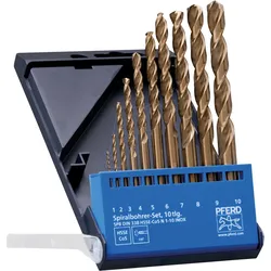 PFERD 25298002 - Spiralbohrer-Set 10-tlg. INOX HSSE N DIN 338