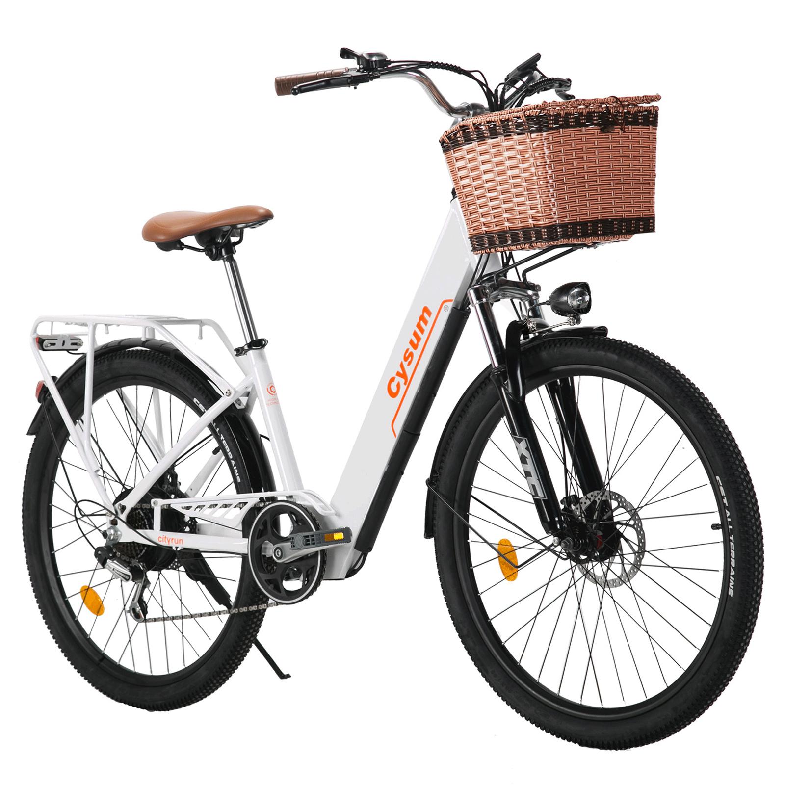Cityrun-26 City-Elektrofahrrad für Erwachsene, 250W, 40 Nm, 36V 10Ah, mechanische Scheibenbremsen, 26-Zoll abriebfeste Reifen, max. 150 kg Zuladung