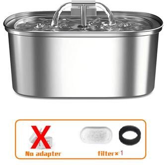 Inspired Finds Stainless Steel Cat Water Fountain With Ultra Quiet Filter System 1set 1filter