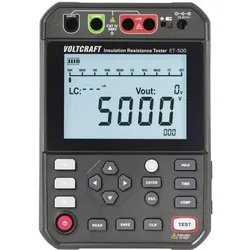 Voltcraft, Multimeter, ET-500 Isolationsmessgerät 250 V, 500 V, 1000 V, 2500 V, 5000 V 5.0 T (CAT IV 600V)