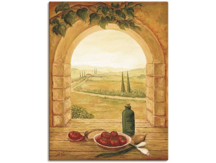 Leinwandbild ARTLAND Fensterblick , braun (farbe bild(er): braun), B:45cm H:60cm, Bilder, Leinwandbild, auf Holzrahmen gespannt