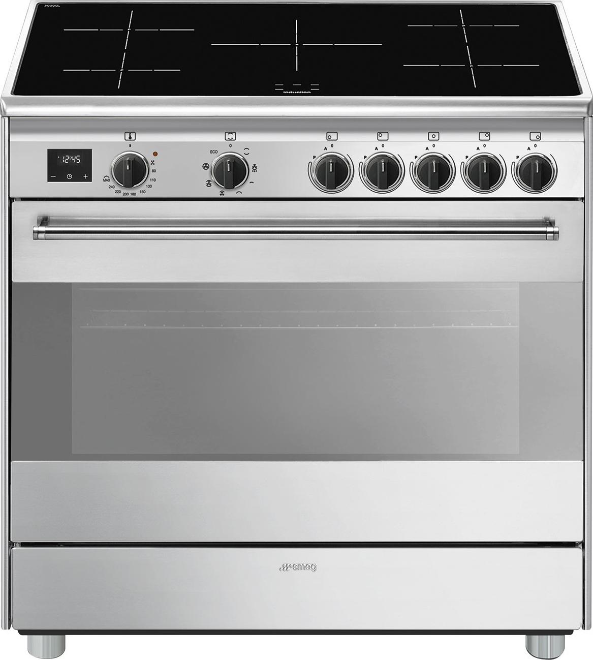 Smeg Concert BG91IX2 Küchenherd Range Cooker (Kochherd) Zonen-Induktionskochfeld Edelstahl A