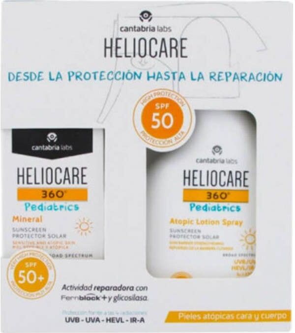 Heliocare 360º Pediatrics Atopic Lotion Spray Spf50 250 ml + Mineral Spf50+ 50ml Pack