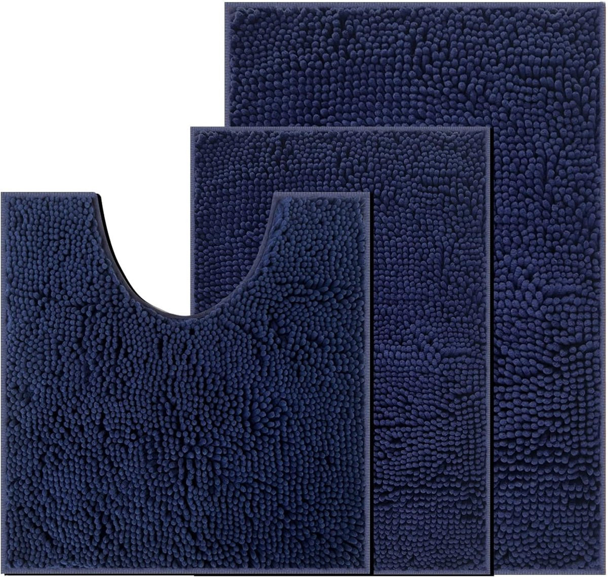 Golden Crown Badmat Antislip Waterabsorberend Donkercyaan 3 stuks