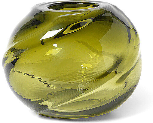FERM LIVING Vase WATER SWIRL ROUND Moss Green  olive EG