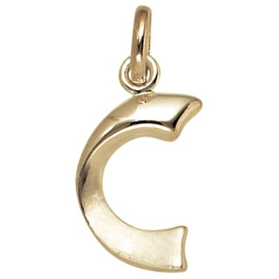 Buchstabenanhänger JOBO "Anhänger Buchstabe", gelbgold 375, Schmuckanhänger, Damen, C, Gelbgold 375, 375 Gold