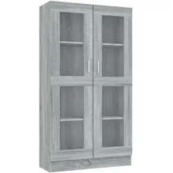 vidaXL Vitrinenschrank Grau Sonoma 82,5x30,5x150 cm Holzwerkstoff