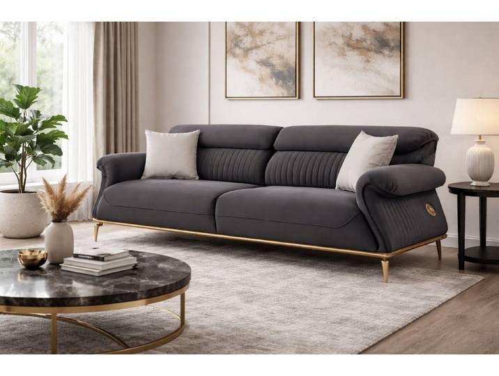 JVmoebel Sofa Luxuriöses Sofa mit Goldakzenten für modernes Wohnen, 1 Teile