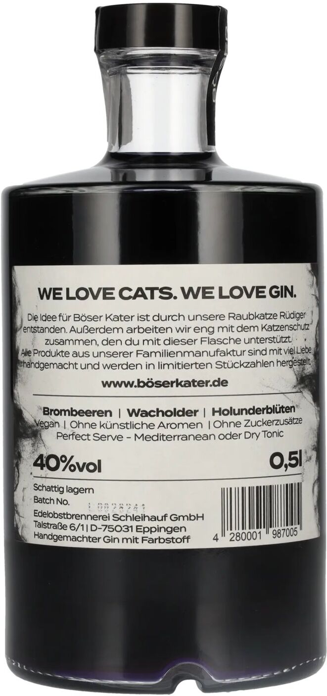 BÖSER KATER Handcrafted Blackberry Gin 40% Vol. 0,5l