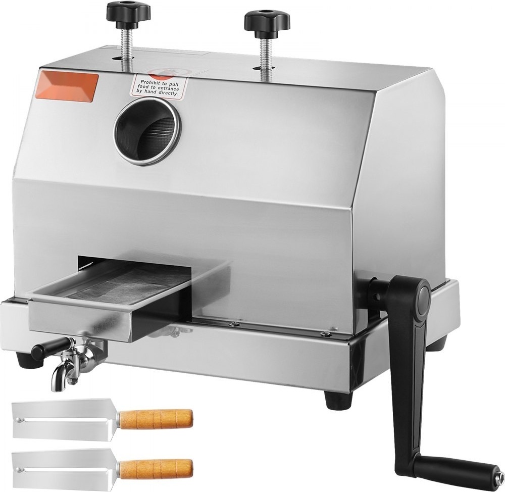 Zuckerrohr-Entsafter Deluxe - 110 lbs/h Kapazität - 3 Edelstahlwalzen - 2,4'' großer Einlass - Manuelle Zuckerrohr-Entsafter-Presse für Privat und Gewerbe.