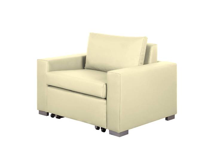 Fauteuil convertible Basic Beige/Beige Cuir synthétique Koda 110 x 90 x 90cm