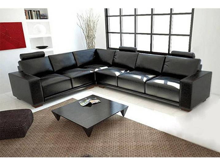 JVmoebel Ecksofa Elegantes Ledersofa in modernem Design mit geradliniger Formgebung, 1 Teile, Made in Europa