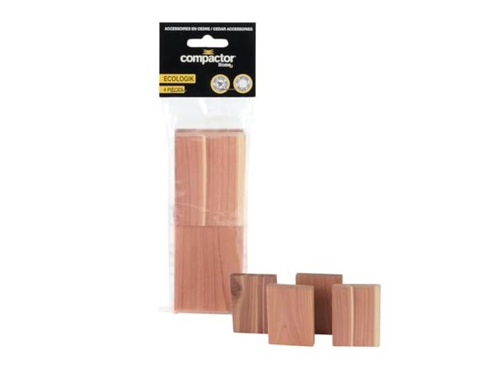Compactor – Lot de 4 plaques antimites en cèdre – Antimite pour Textile – sans Produits Chimiques – Répulsif Mites et Insectes