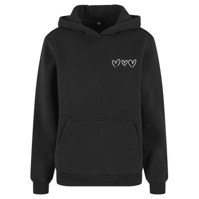 Kapuzensweatshirt MISS TEE "Miss Tee Always Trust Your Heart Ladies Fluffy Hoody", Damen, Gr. XS, schwarz, 70% Baumwolle, 30% Polyester, bedruckt, Rundhals, Sweatshirts