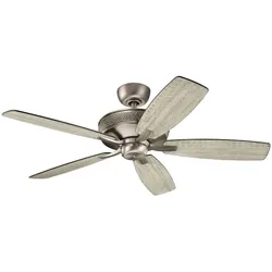 Elstead Lighting Monarch II Deckenventilator 132 cm in Antik-Zinn gebürstet