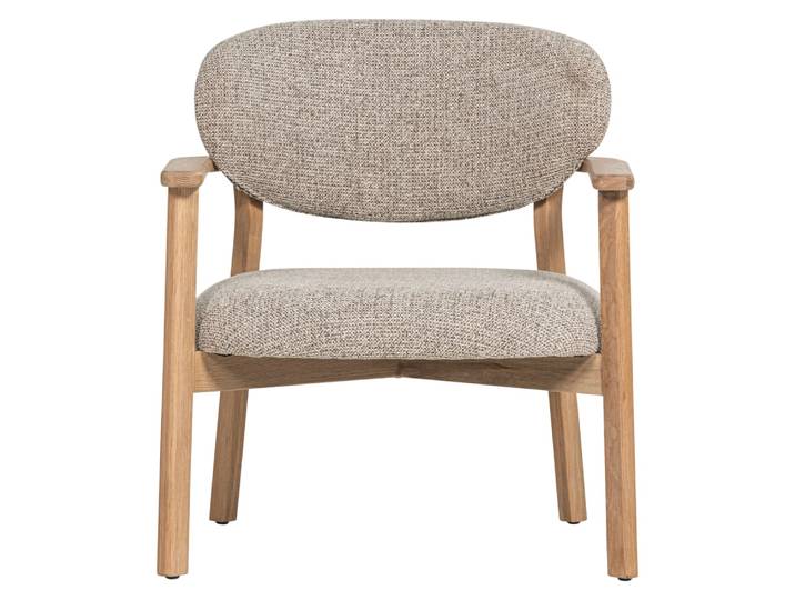 Fauteuil en chêne et tissu mélangé naturel