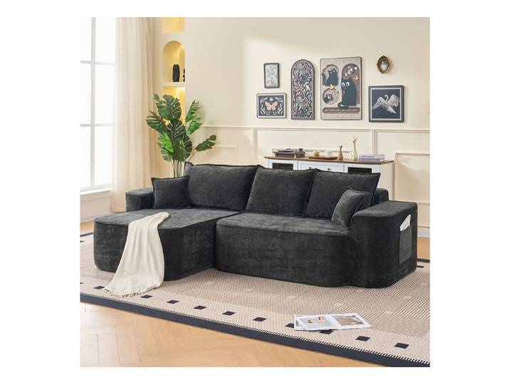 MODFU Ecksofa Chenille Cloud-Sofa, mit Boneless-Konstruktion 1 Teile, modulares