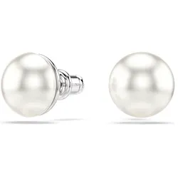 Swarovski  Matrix Ohrstecker Kristallperle, Weiß, Rhodiniert