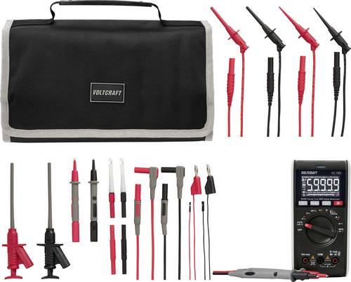 VOLTCRAFT VC-195 Multimeter mit MLSet-120 Messleitungen und Tasche
