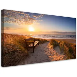 WANDBILD strand meer dünen sonnenuntergang