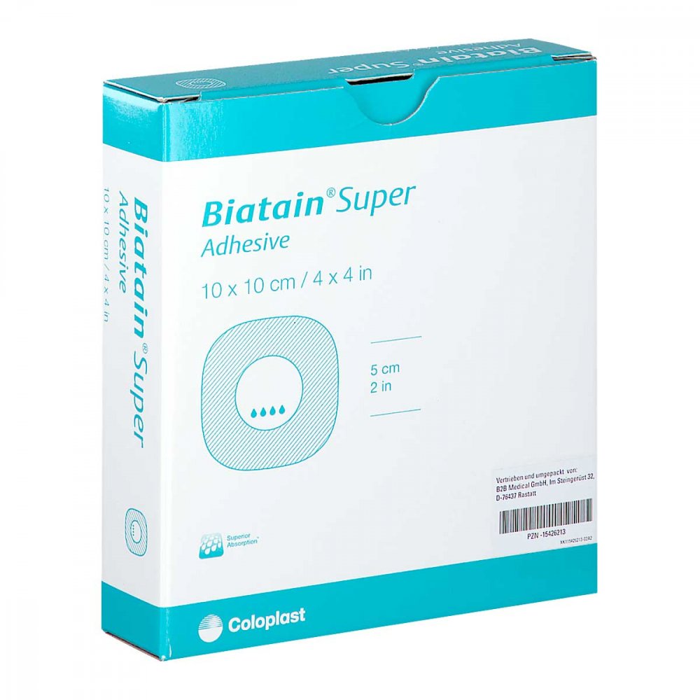 B2B Medical GmbH Biatain Super selbst-haftend Superabs.10x10 cm 15426213