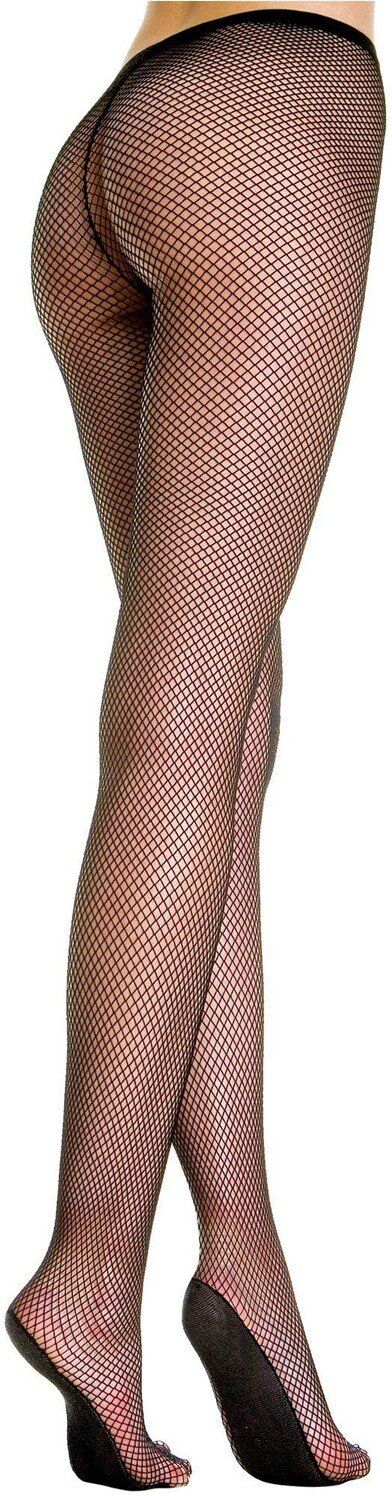Music Legs Collant résille noir pieds renforcés