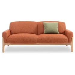 Segmüller Werkstätten Sofa 2-Sitzer groß Mika02 Stoff Ziegel