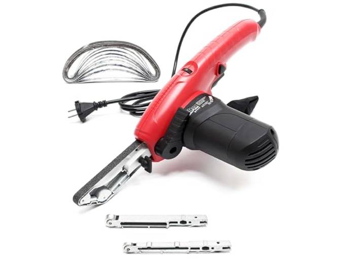 Ponceuse à bandes 400W 3 Bras de meulage & 10x Bande abrasive Lime électrique Facilité d’accès