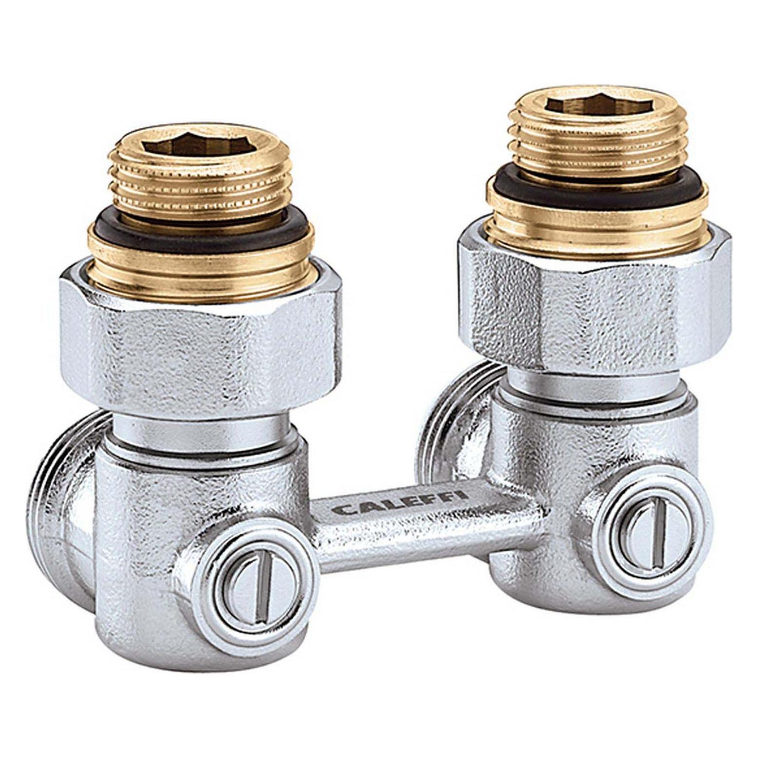 Caleffi Zweirohr-Hahnblock 3011 Eckform, 1/2Zoll AG (301141)