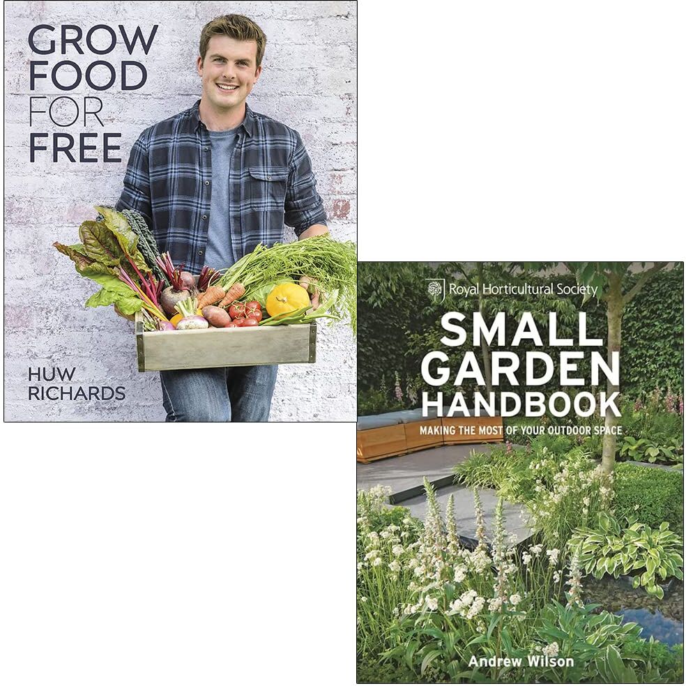 DK Grow Food for Free By Huw Richards and RHS Small Garden Handbook By Andrew Wilson 2 Books Collection Set