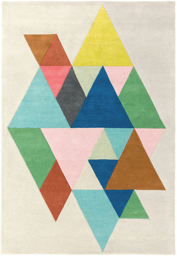 Hykkon Yahir Geometric Wool Hand Tufted Area Rug Ivory Rectangle 200 x 290cm