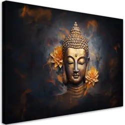 WANDBILD goldener buddha abstrakt