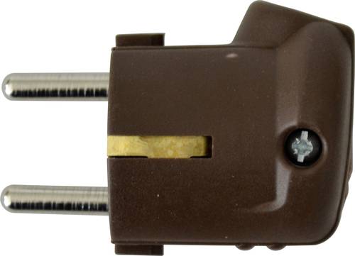N & L 10934 Schutzkontakt-Winkelstecker Kunststoff 230V Braun