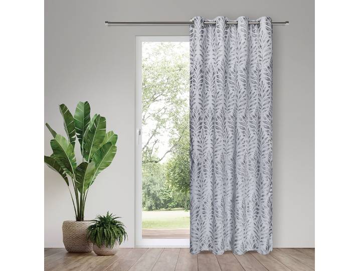 Vorhang GERSTER Darius Gr. 1, grau, B:140cm H:245cm, Polyester, Gardinen, Vorhang, SB-Ösenschal Darius