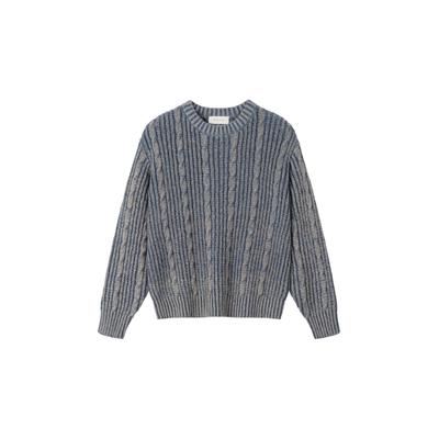 Sweater ANOTHER COTTON LAB "Another Cotton Lab Another Cozy Sweater", Damen, Gr. XS, blau (light blau denim), 100% Polyester, Rundhals, Sweatshirts Sweater