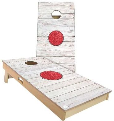 Skip's Garage Japan Flag Outdoor Cornhole Board Set