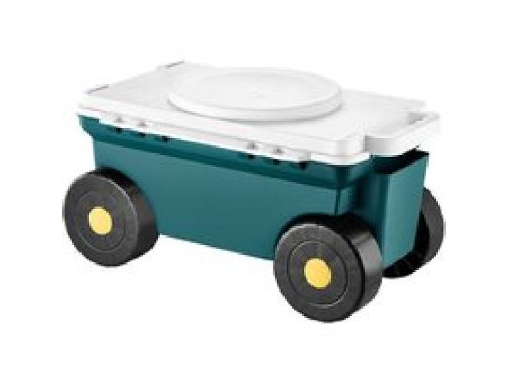 VEVOR Fahrbarer Gartensitz 520 x 310 x 280 mm, Sitzwagen, 2-in-1-Gartenwagen, Rollsitz, Tragkraft bis zu 123 kg, Gartenhelfer, Gartenhocker mit Stauraum zum Jäten & Pflanzen im Garten