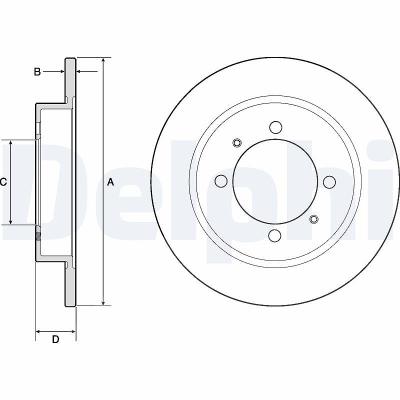 Delphi Bremsscheibe [Hersteller-Nr. BG3203] für Proton, Mitsubishi, Volvo