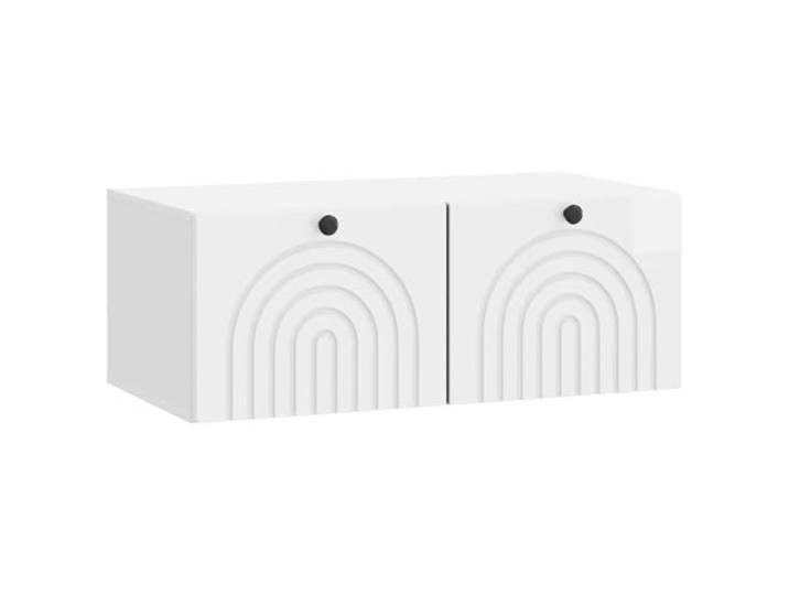 Makastle Wandmontierter TV-Schrank Hochglanz Weiß 78,5x41x30cm