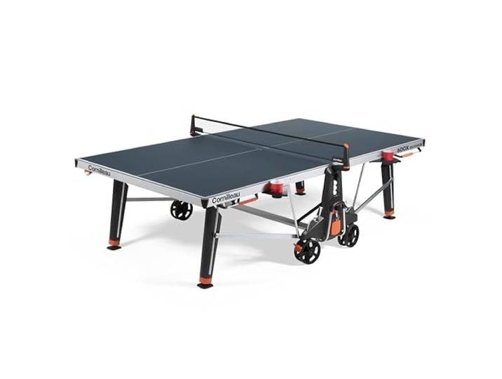 Cornilleau 600X - Outdoor Tischtennisplatte - Hochwertig und funktional - 7 mm Melaminharzplatte - Turnierqualität - Klappbar - Wetterfest - Robust - Blau