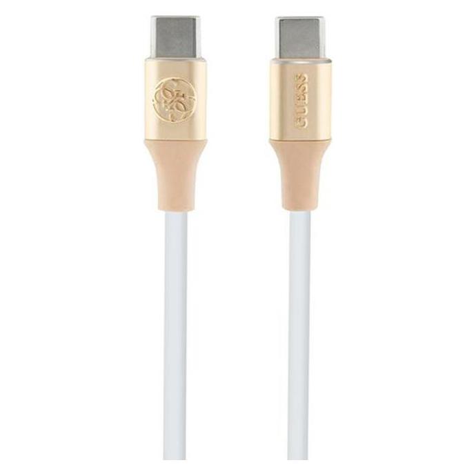 Guess GUCCLALRGDD kabel USB-C - USB-C 1.5m Fast Charging złoty/light gold Ebossed Logo (1.50 m, USB 3.2 Gen 1) (1467198017)