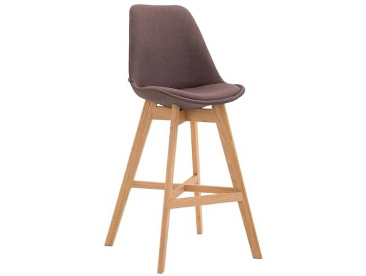 CLP Barhocker Cannes Stoff-Bezug I Holz-Gestell Farbe braun Gestell Farbe Natur