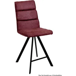 THEKENSTUHL (4er-Set) Delfina 47x109x60 Schwarz/Marsala